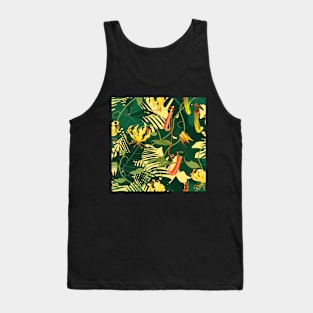 exotic flora on yellow Tank Top